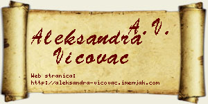 Aleksandra Vićovac vizit kartica